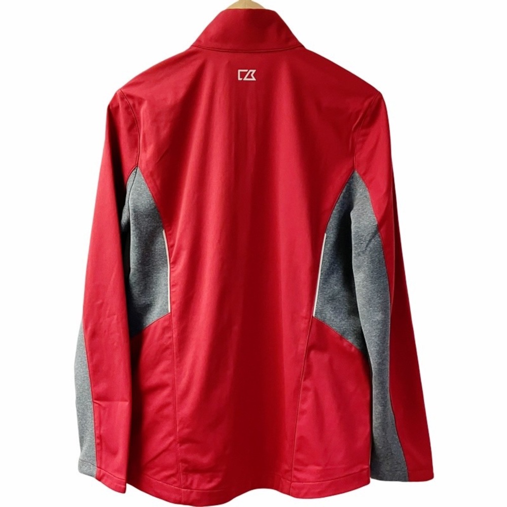 NWT Cutter & Buck CB WeatherTec Windbreaker Full Zip Jacket Mens Medium Red Gray - Picture 8 of 13